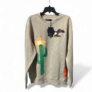 Roku Studio Men’s xl Taupe Crew Neck Sweatshirt NWT
